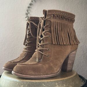 Gianni Bini Suede Fringe Booties